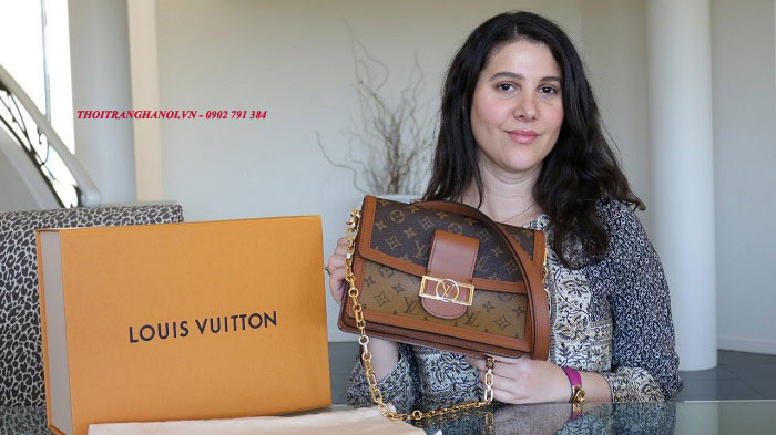Túi nữ hàng tốt nhất LV Louis Vuitton Dauphine MM Monogram M45958 Màu Nâu